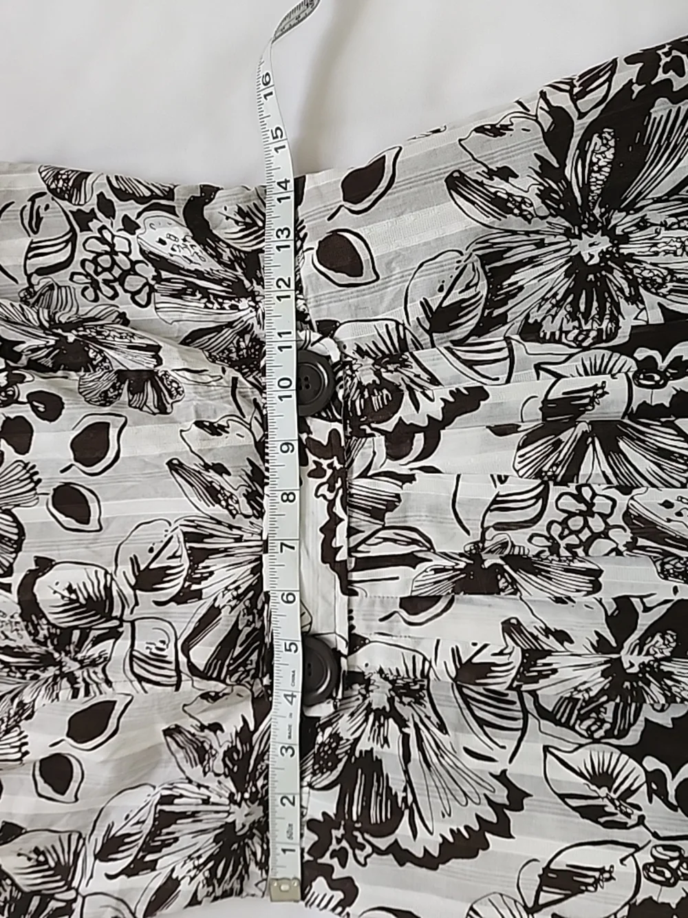 Robbie‎ Bee Dress Womens Size 6 Brown White Floral Sleeveless Pockets Lined
